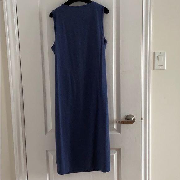 ASOS Blue Marl Wrap Short Sleeve Dress - Picture 2 of 5